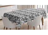 Abakuhaus Tovaglia Astratta, Cerchi Minimalisti Moderni, Adatta Per Interni Ed Esterni, Lavabile, Stampa Chiara, Non Sbiadisce, 140 X 170 Cm, Grigio Antracite