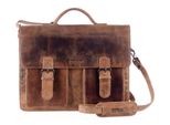 Greenland Nature Pelle Cartella Borsa A Tracolla Montana Briefcase Brown Marrone