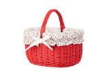 Cesto Della Spesa In Vimini Rosso / Cesto Regalo 42X34 H23/36