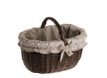 Cesto Della Spesa In Vimini / Cesto Regalo Marrone Scuro 42X34 H23/36 Cm