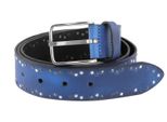 Vanzetti Pelle Cintura Denim Love 35Mm Full Leather Belt W90 Jeans Blu