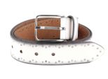 Vanzetti Pelle Cintura Denim Love 35Mm Full Leather Belt W75 White Bianco