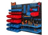 32 Scatole Impilabili Scaffale A Parete Plastica 115,8 X 78 Cm Portautensili Officina Garage Sistema Di Archiviazione Aperto Frontale Scatole Di Stoccaggio Scivolo