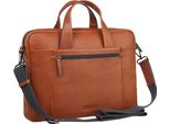 Leonhard Heyden Pelle Cartella Cartella Con Scomparto Per Laptop Hamburg Zipped Briefcase 1 Compartment Cognac Marrone