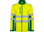 Roly Workwear HV9303 | Antares Giacca Softshell Hi-Viz Con Strisce Riflettenti - Colore: Garden Green 52/Fluor Yellow 221 - Taglia: Xl