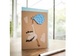 Die StadtgäRtner - Biglietto Di Auguri Per La Nascita Con Carta Da Seme I Biglietto Di Auguri Sostenibile Per La Nascita Con Motivo Cicogna I Carta Da Seme Con Semi Di Fiori Selvatici I Biglietto Con Busta I 10,5 X 14,8 Cm (Din A6)