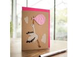 Die StadtgäRtner - Biglietto Di Auguri Per La Nascita Con Carta Da Seme I Biglietto Di Auguri Sostenibile Per La Nascita Con Motivo Di Cicogna I Carta Da Seme Con Semi Di Fiori Selvatici I Biglietto Con Busta I 10,5 X 14,8 Cm (Din A6)