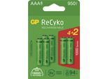 Gp Batterie Ricaricabili Recyko 1000 Aaa (HR03), 6 Pezzi, B2111V