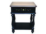 Comodino In Legno Nero 60 X 45 X 72 Cm Jvmoebel