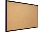 Lavagna In Sughero Con Cornice Nero In Legno 100X80 Cm, Bacheca Sughero Per Puntine Spille Memoboard
