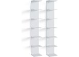Vicco Scaffale A Muro Paolo, 28 X 190 Cm Set Di 2, Bianco