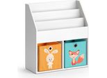 Vicco Libreria Bambini Luigi, 72 X 79 Cm Con 2 Scatole Pieghevoli Opt.1, Bianco