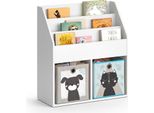 Vicco Libreria Bambini Luigi, 72 X 79 Cm Con 2 Scatole Pieghevoli Opt.4, Bianco