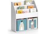 Vicco Libreria Bambini Luigi, 72 X 79 Cm Con 2 Scatole Pieghevoli Opt.6, Bianco