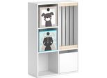 Vicco Libreria Bambini Luigi, 72 X 107.8 Cm Con 2 Scatole Pieghevoli Opt.4, Bianco