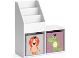 Vicco Libreria Bambini Luigi, 72 X 79 Cm Mini, Con 2 Scatole Pieghevoli Opt.3, Bianco
