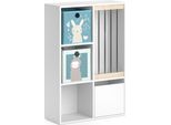Vicco Libreria Bambini Luigi, 72 X 107.8 Cm Con 2 Scatole Pieghevoli Opt.6, Bianco