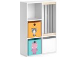 Vicco Libreria Bambini Luigi, 72 X 107.8 Cm Con 2 Scatole Pieghevoli Opt.1, Bianco