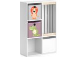 Vicco Libreria Bambini Luigi, 72 X 107.8 Cm Con 2 Scatole Pieghevoli Opt.3, Bianco