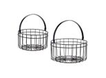 Cestino In Metallo Nero 25 X 27 X 25 Cm (2 Pezzi)