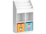 Vicco Libreria Bambini Luigi, 72 X 114.2 Cm Con 2 Scatole Pieghevoli, Bianco