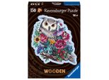 Wooden Puzzle Floral Owl 150 Sturdy And Natural Pieces Including 15 Wooden Figures (Whimsies). From 10 Years Old. 17511. Ravensburger