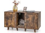 Armadietto Per Gatti Costway, Lettiera Con Ingresso E Porta, Armadietto Per Lettiera Con Tiragraffi, Casa Per Gatti 3 In 1 Per Lettiera, 120 X 52 X 65 Cm, Grotta Per Gatti Cani, Mobili Per Gatti (Vintage)