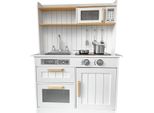 4Iq Cucina Di Legno Per Bambini Kiddiecookery Bianco 70X30X93 Cm