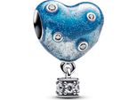 Pandora Moments Charm A Forma Di Cuore Con Mongolfiera, Argento Sterling