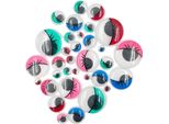 Occhi Ciglia Di Plastica Wiggle Googly Eyes Craft Bambole Autoadesive 32 Pezzi.