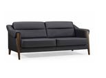 Divano Relax Design Divano Imbottito Mobili Tre Posti Xxl Grandi Divani Nero 192Cm