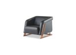 Poltrona Pelle Nera Acciaio Inox Poltrona Moderna Di Design A 1 Posto Morbida