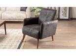 Poltrona Moderna Design Grigio Seduta Imbottita Mobili Soggiorno Arredamento