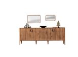 Mobili In Legno Credenza Con 2X Specchio Sala Da Pranzo Lusso Design Moderno Cassettiera