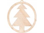 Ciondolo In Legno Con Decorazione 6 Cm Decor - Con Albero Di Natale