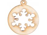 Ciondolo Di Legno 6 Cm Decor - Fiocco Di Neve