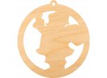 Palla Di Legno Ciondolo In Legno, Ornamento Palla Di Natale 6 Cm - Babbo Natale