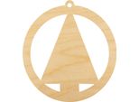 Palla Di Legno Ciondolo In Legno, Ornamento Palla Di Natale 6 Cm - Albero Di Natale