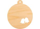 Palla Di Legno Ciondolo In Legno, Ornamento Palla Di Natale 6 Cm - Campane