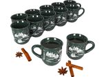 12X Tazze Di Vin Brulè 0,2L Verde Paesaggio Natalizio In Ceramica Tazze Di Vin Brulè Calibrato