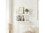 Mensola A Muro 'Stranda' Set Di 2 80 X 20 X 4 Cm Bianco