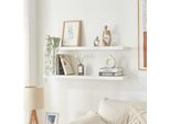 Mensola A Muro 'Stranda' Set Di 2 100 X 20 X 4 Cm Bianco