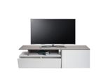 Tv-Rack MCW-L34, Lowboard Fernsehtisch Sideboard Tv-Schrank Kommode, Holz 45X161X40Cm Staufach, Beton-Optik Weiß