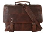 Aktentasche X-ZONE, Damen, Gr. B/H/T: 48cm x 35cm x 21cm onesize, braun (cognac), Leder, beschichtet, Taschen, echt Leder