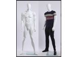 MA120-B Bianco Laccato Lucido Manichino Astratto Uomo Manichino Maschile Testa D'uovo Astratto
