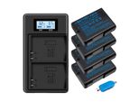 Batteria Nikon EN-EL14, Caricatore Doppio Lcd, Compatibile Con D3100 D3200 D3300 D5100 D5200 D5300 P7000 P7800, 4 Batterie E Caricatore