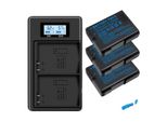 Batteria Nikon EN-EL14, Caricatore Doppio Lcd, Compatibile Con D3100 D3200 D3300 D5100 D5200 D5300 P7000 P7800, 3 Batterie E Caricatore