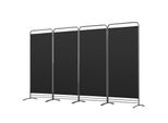 Angel Living 4 Pezzi Schermo Pieghevole 324 X 180 Cm Tessuto Parete Divisoria Camera Balcone Privacy Schermo Pieghevole Nero