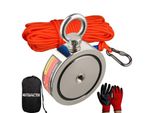 Canne Da Pesca Con Magnete Al Neodimio, Bifacciali, Forza Di Trazione Verticale 350KG, Argento, Forza Di Trazione Verticale
