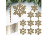 Brubaker Decorazione Albero Ghiaccioli E Fiocchi Di Neve Glitter - 22-TLG. Set Di Decorazioni Per Albero Di Natale Da Appendere - Decorazioni Per Albero Di Natale A Prova Di Rottura - Decorazione, Oro